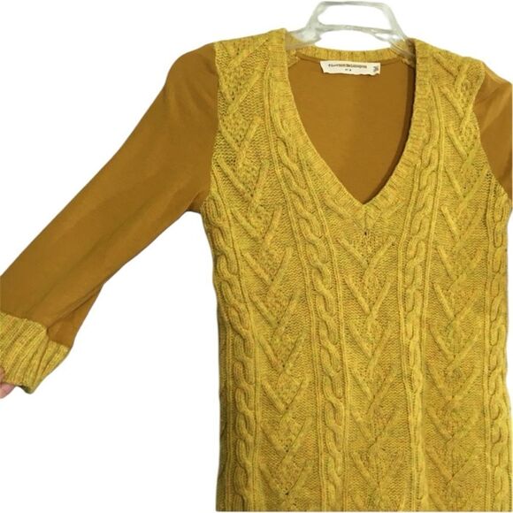 ANTHRO | PILCRO‎ & THE LETTER PRESS BOHO WOOL  BLEND DUALLY CLAD MUSTARD SWEATER - Picture 2 of 13